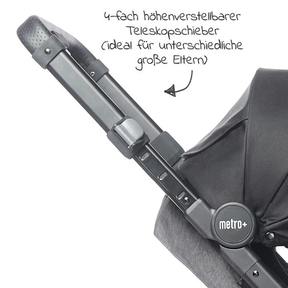 Ergobaby Buggy & Sportwagen Metro+  ab Geburt bis 4 Jahre (22 kg) mit nur 7,8 kg inkl. Regenschutz - Black