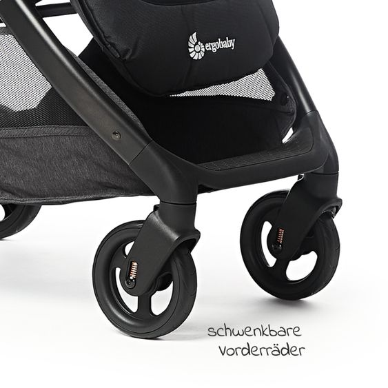 Ergobaby Buggy & Sportwagen Metro+  ab Geburt bis 4 Jahre (22 kg) mit nur 7,8 kg inkl. Regenschutz - Black