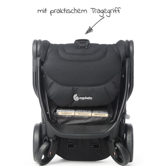 Ergobaby Buggy & Sportwagen Metro+  ab Geburt bis 4 Jahre (22 kg) mit nur 7,8 kg inkl. Regenschutz - Black