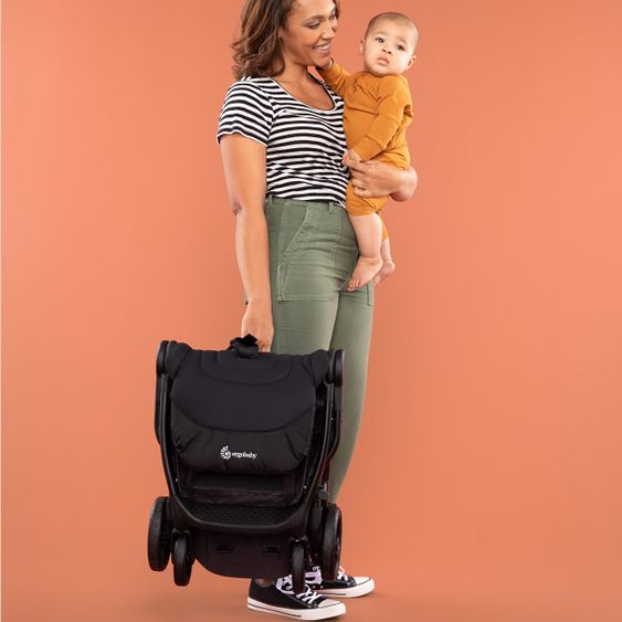 Ergobaby Buggy & Sportwagen Metro+  ab Geburt bis 4 Jahre (22 kg) mit nur 7,8 kg inkl. Regenschutz - Black