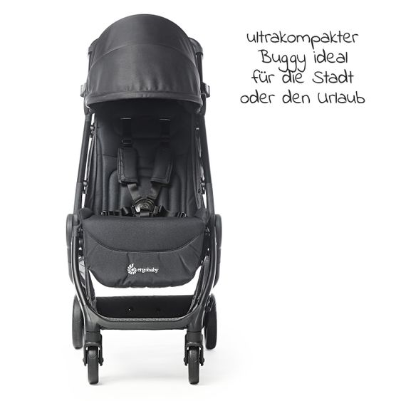 Ergobaby Buggy & Sportwagen Metro+  ab Geburt bis 4 Jahre (22 kg) mit nur 7,8 kg inkl. Regenschutz - Black