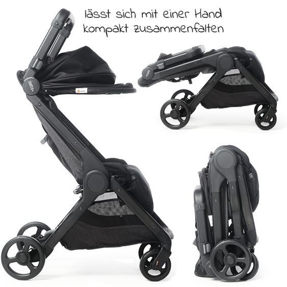 Ergobaby Buggy & Sportwagen Metro+  ab Geburt bis 4 Jahre (22 kg) mit nur 7,8 kg inkl. Regenschutz - Black