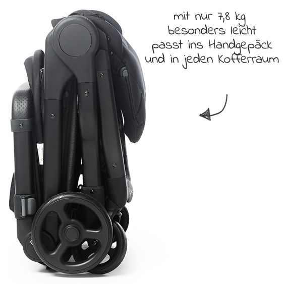 Ergobaby Buggy & Sportwagen Metro+  ab Geburt bis 4 Jahre (22 kg) mit nur 7,8 kg inkl. Regenschutz - Black