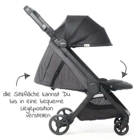 Ergobaby Buggy & Sportwagen Metro+  ab Geburt bis 4 Jahre (22 kg) mit nur 7,8 kg inkl. Regenschutz - Black