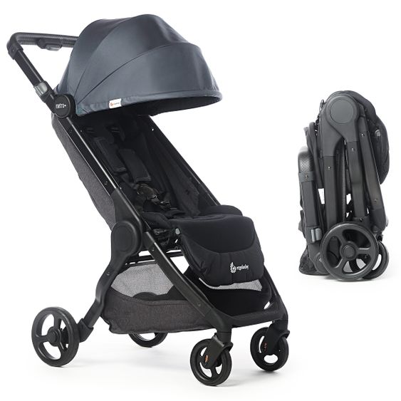 Ergobaby Buggy & Sportwagen Metro+ ab Geburt bis 4 Jahre (22 kg) mit nur 7,8 kg inkl. Regenschutz - Slate Grey