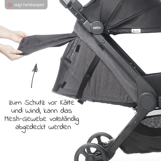 Ergobaby Buggy & Sportwagen Metro+ ab Geburt bis 4 Jahre (22 kg) mit nur 7,8 kg inkl. Regenschutz - Slate Grey