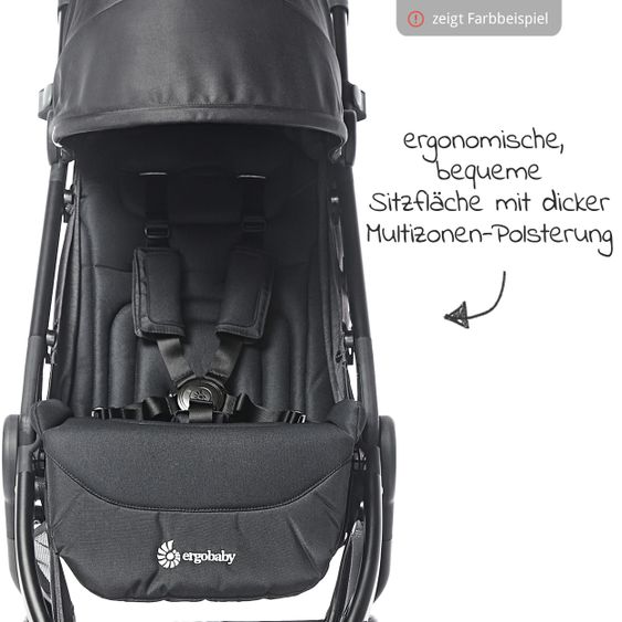 Ergobaby Buggy & Sportwagen Metro+ ab Geburt bis 4 Jahre (22 kg) mit nur 7,8 kg inkl. Regenschutz - Slate Grey