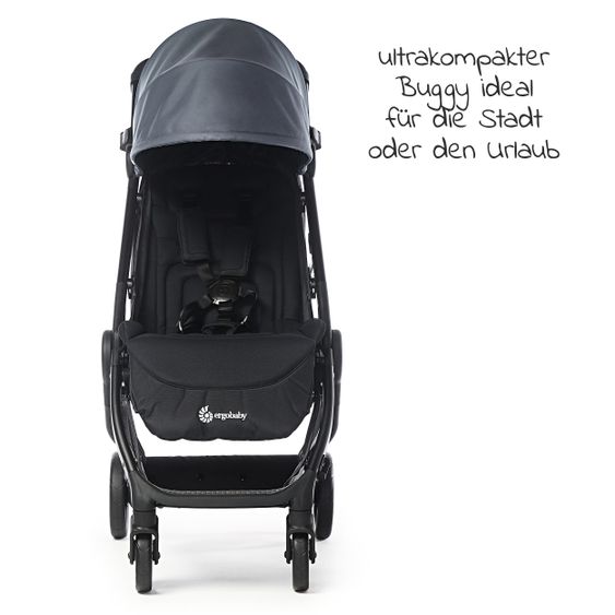 Ergobaby Buggy & Sportwagen Metro+ ab Geburt bis 4 Jahre (22 kg) mit nur 7,8 kg inkl. Regenschutz - Slate Grey