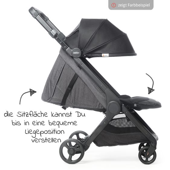 Ergobaby Buggy & Sportwagen Metro+ ab Geburt bis 4 Jahre (22 kg) mit nur 7,8 kg inkl. Regenschutz - Slate Grey