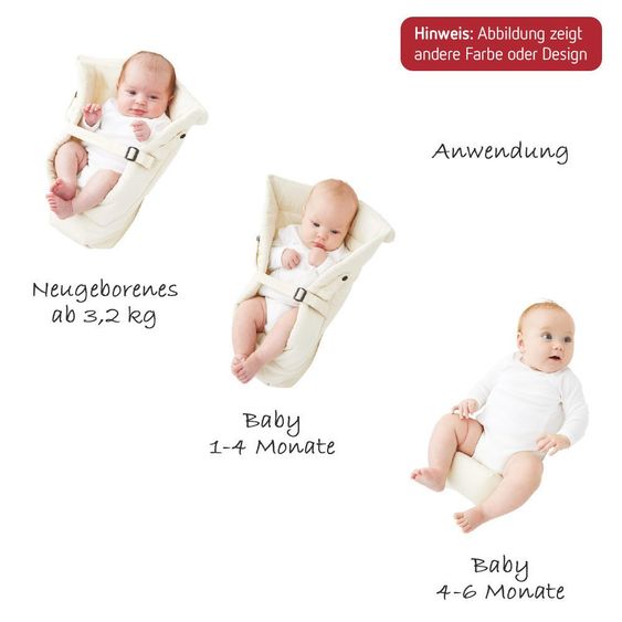 Ergobaby Neugeborenen-Einsatz Cool Air Easy Snug für Babytrage Original und 360° - Grey