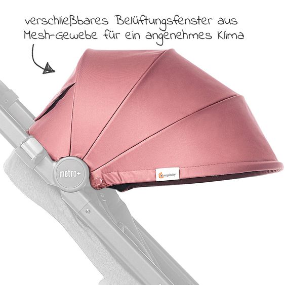 Ergobaby Sonnenverdeck für Metro+ UV Schutz 50+ - Rose