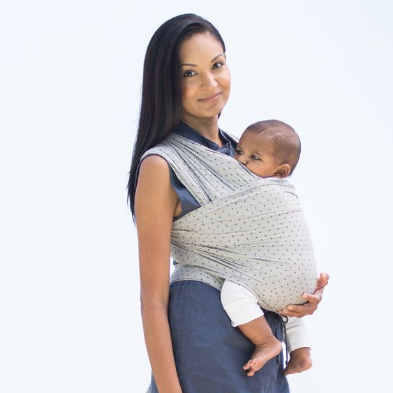 Ergobaby Tragetuch Aura Wrap 490 cm - Pearl Grey Dots