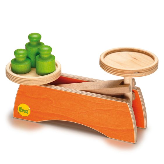 Erzi Scale with 3 weights - Nature Orange Green