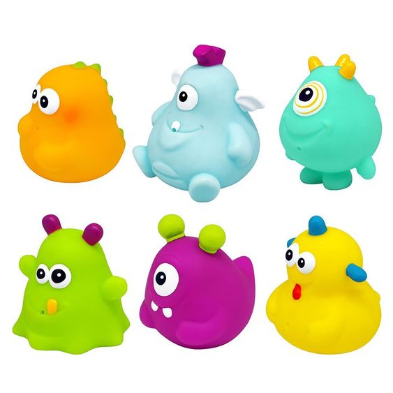 Escabbo Bade-Spritzfigur 6er Pack - Happy Monster