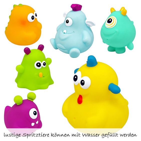 Escabbo Bade-Spritzfigur 6er Pack - Happy Monster