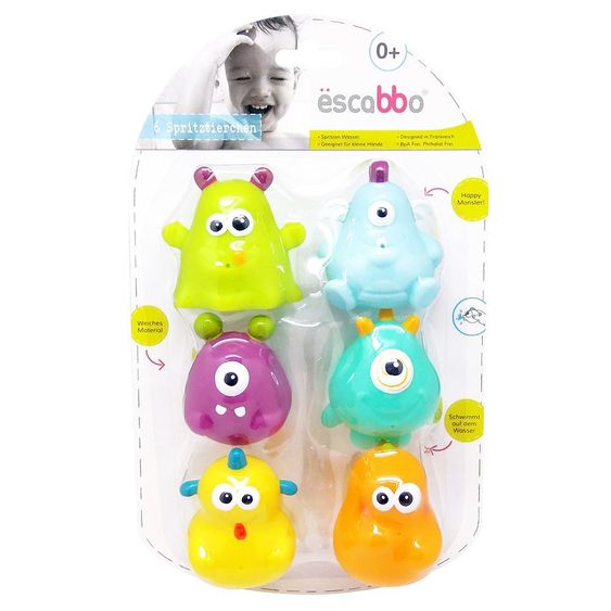 Escabbo Bade-Spritzfigur 6er Pack - Happy Monster