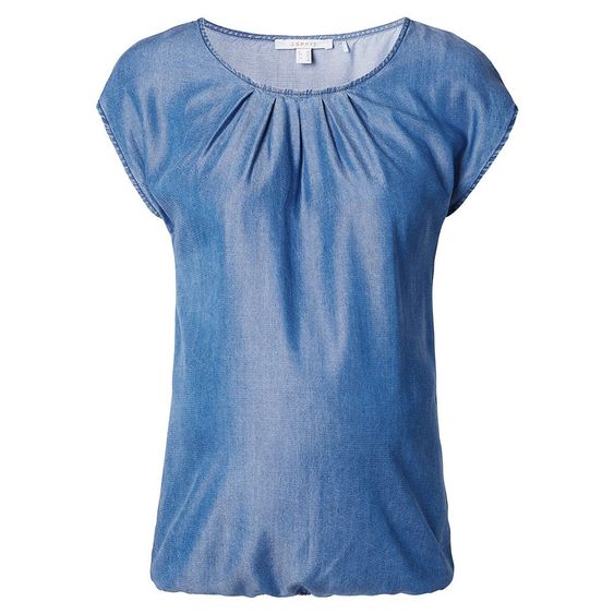 Esprit Blusen-Shirt Kurzarm - Blau - Gr. 38