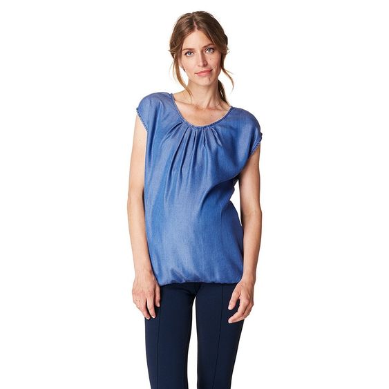 Esprit Blusen-Shirt Kurzarm - Blau - Gr. 38