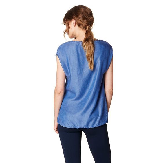 Esprit Blusen-Shirt Kurzarm - Blau - Gr. 38