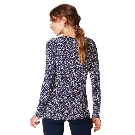 Esprit Langarmshirt mit Stillfunktion - Blümchen Dunkelblau - Gr. S