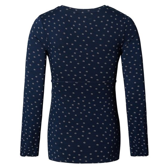 Esprit Langarmshirt mit Stillfunktion - Blumen Dunkelblau - Gr. S