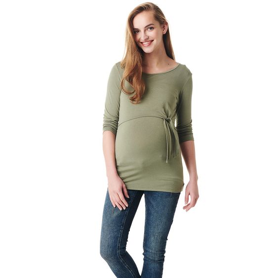 Esprit Langarmshirt mit Stillfunktion - Oliv - Gr. S