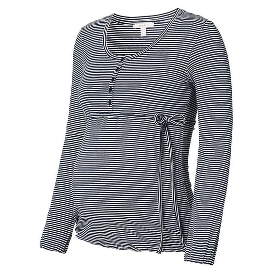 Esprit Langarmshirt mit Stillfunktion - Ringel Dunkelblau - Gr. S