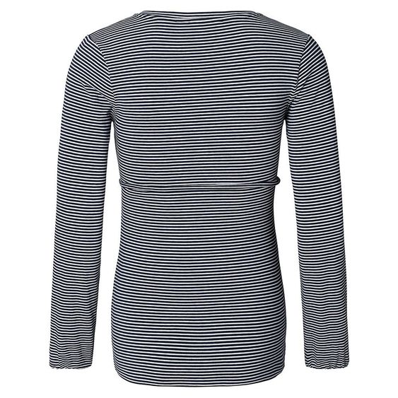 Esprit Langarmshirt mit Stillfunktion - Ringel Dunkelblau - Gr. S