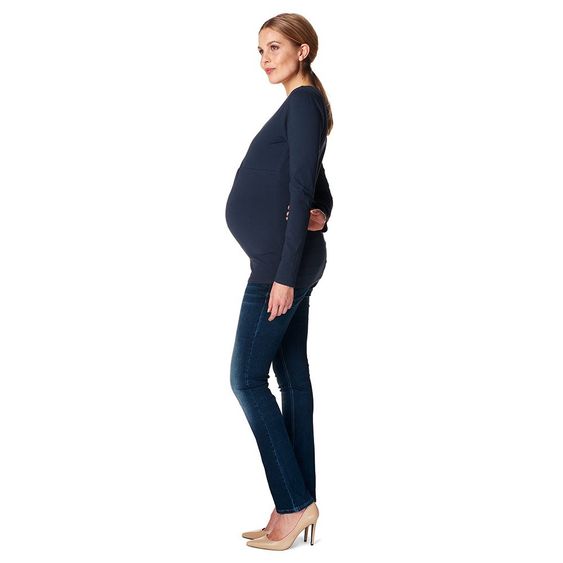 Esprit Long sleeve shirt with breastfeeding function striped insert - Dark blue - Size XL