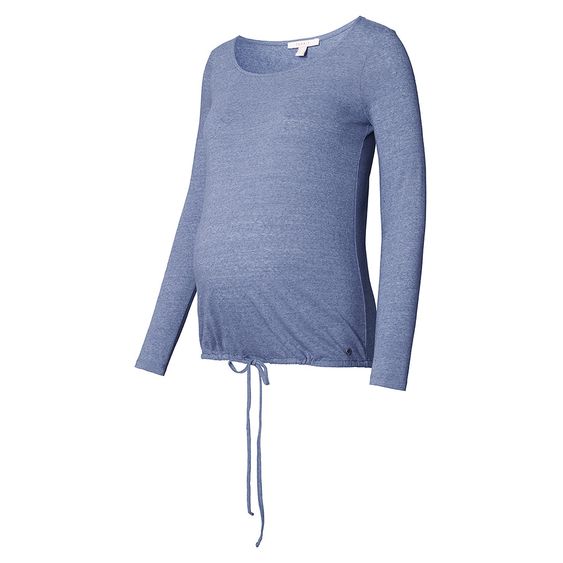 Esprit Langarmshirt mit Tunnelzug - Blau Melange - Gr. S