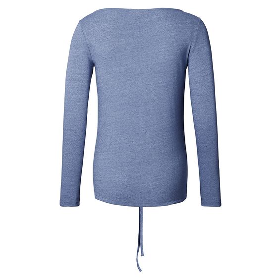 Esprit Langarmshirt mit Tunnelzug - Blau Melange - Gr. S