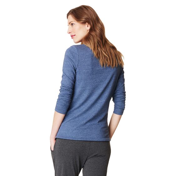 Esprit Langarmshirt mit Tunnelzug - Blau Melange - Gr. S