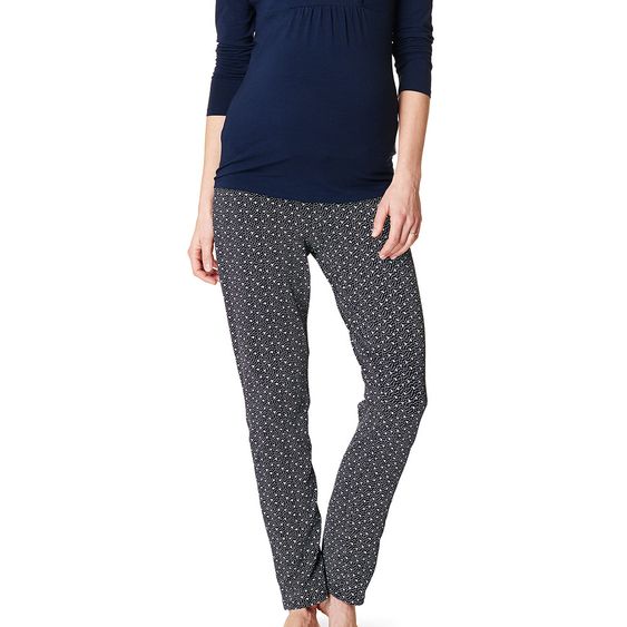 Esprit Loungehose Jersey - Blumen Dunkelblau - Gr. S