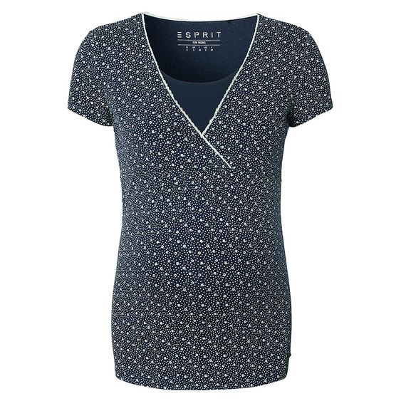 Esprit T-Shirt mit Stillfunktion - Blumen Dunkelblau - Gr. S