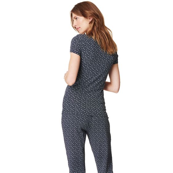 Esprit T-Shirt mit Stillfunktion - Blumen Dunkelblau - Gr. S