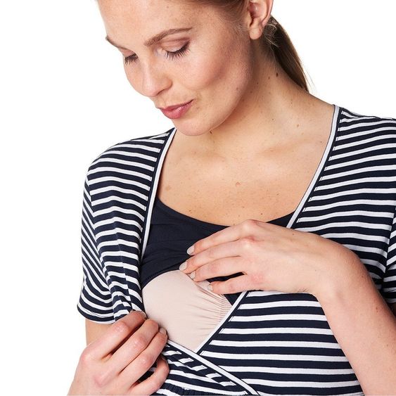Esprit T-shirt with breastfeeding function - stripes dark blue - size L