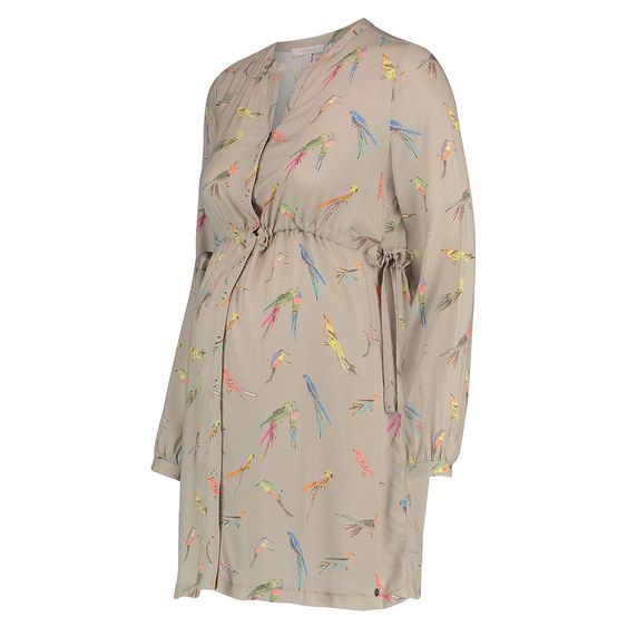 Esprit Tunika mit Stillfunktion - Vögel Beige - Gr. 36