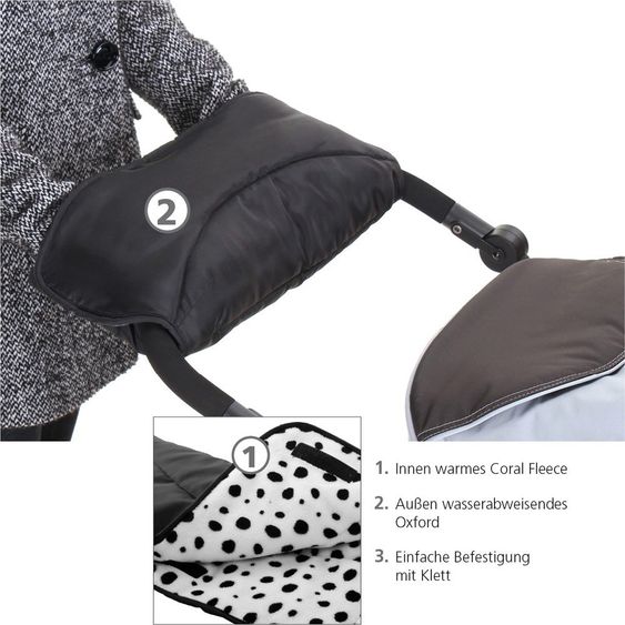 Euret Handmuff Chic - Schwarz Weiß
