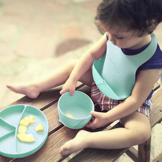Everyday Baby Silikon-Esslernschüssel mit Saugfuß - Mint Green