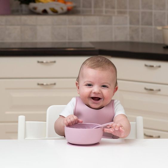 Everyday Baby Silicone Eating Bowl with Suction Base - Purple Rose