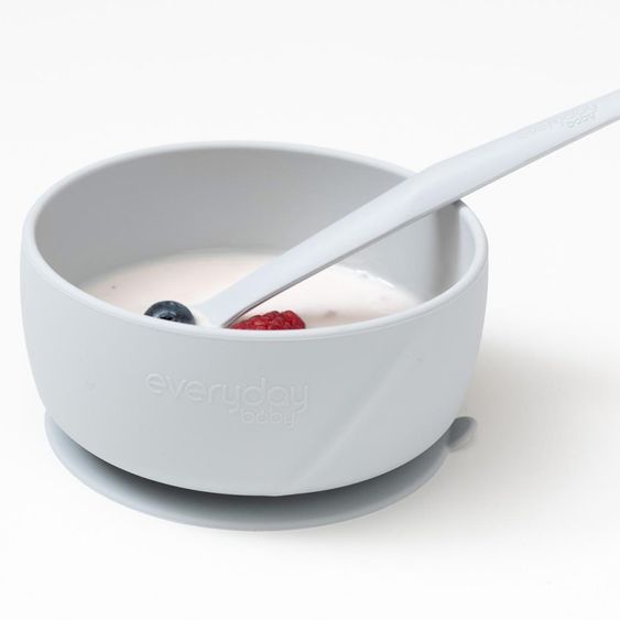 Everyday Baby Silikon-Esslernschüssel mit Saugfuß - Quiet Grey