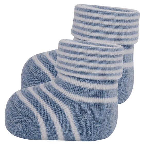 Ewers Erstlingssocken 3er Pack - Blau Beige - Gr. 0 - 4 Monate