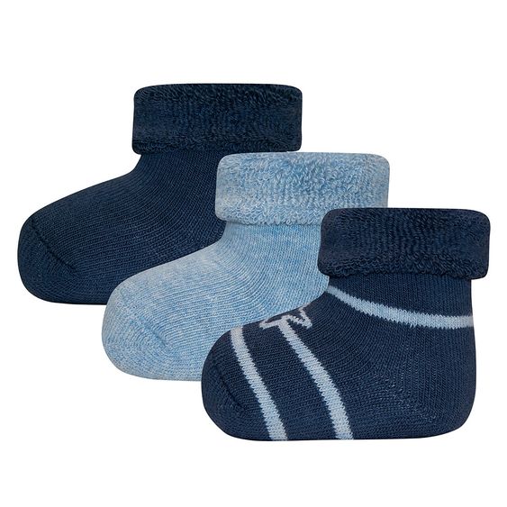 Ewers Erstlingssocken 3er Pack - Blau - Gr. 0 - 4 Monate