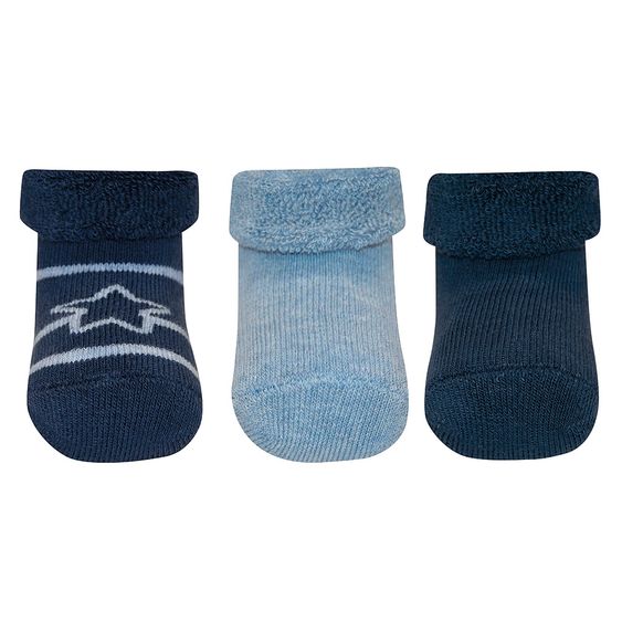 Ewers Erstlingssocken 3er Pack - Blau - Gr. 0 - 4 Monate