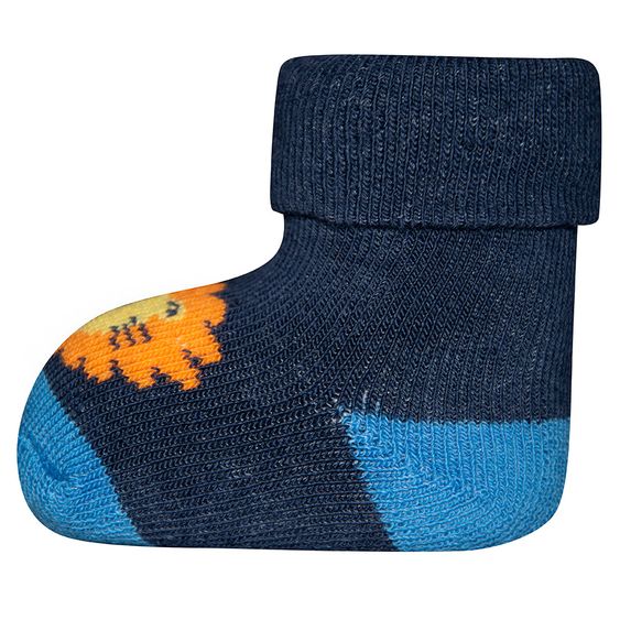 Ewers Erstlingssocken 3er Pack - Dschungel - Blau - Gr. 0 - 4 Monate