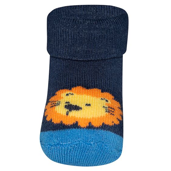 Ewers Erstlingssocken 3er Pack - Dschungel - Blau - Gr. 0 - 4 Monate