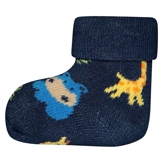 Ewers Erstlingssocken 3er Pack - Dschungel - Blau - Gr. 0 - 4 Monate