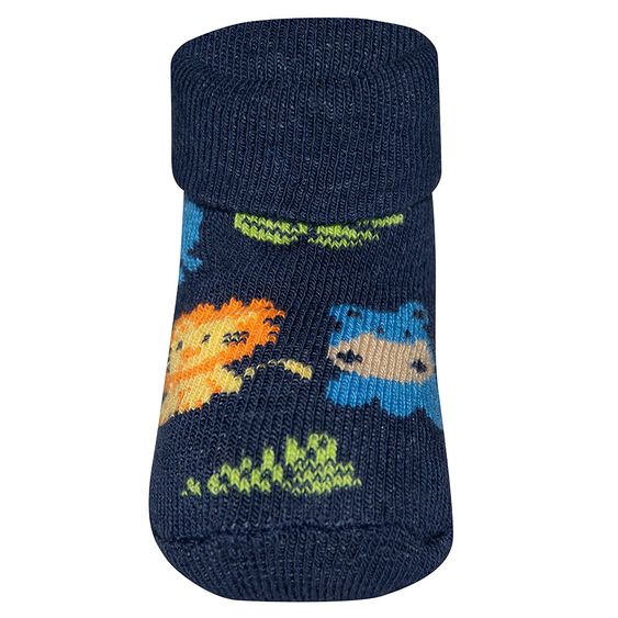 Ewers Erstlingssocken 3er Pack - Dschungel - Blau - Gr. 0 - 4 Monate