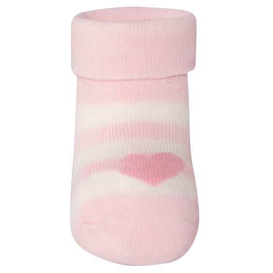 Ewers Erstlingssocken 3er Pack Herzen Katze - Rosa Weiß