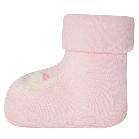 Ewers Erstlingssocken 3er Pack Herzen Katze - Rosa Weiß